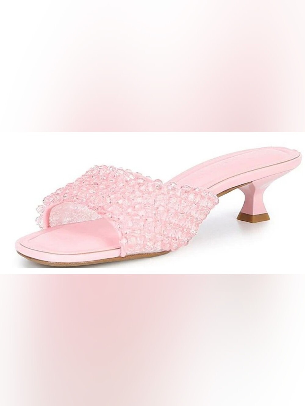 NEW Gianni Bini Pink Beaded Kitten Heel Mule